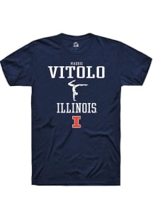 Madison Vitolo Navy Blue Illinois Fighting Illini NIL Sport Icon Short Sleeve T Shirt