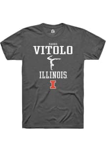 Madison Vitolo Dark Grey Illinois Fighting Illini NIL Sport Icon Short Sleeve T Shirt