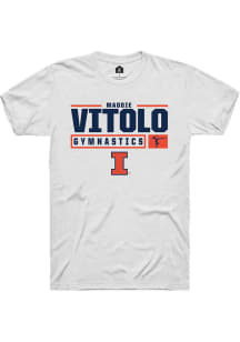 Madison Vitolo White Illinois Fighting Illini NIL Stacked Box Short Sleeve T Shirt