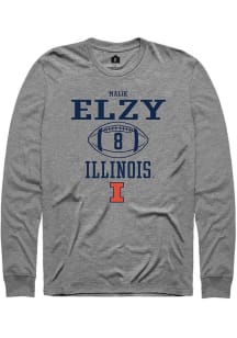 Malik Elzy Rally Mens Graphite Illinois Fighting Illini NIL Sport Icon Tee