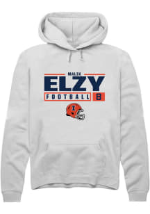 Malik Elzy Rally Mens White Illinois Fighting Illini NIL Stacked Box Hooded Sweatshirt