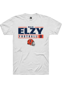 Malik Elzy White Illinois Fighting Illini NIL Stacked Box Short Sleeve T Shirt