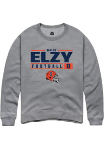 Malik Elzy Rally Mens Graphite Illinois Fighting Illini NIL Stacked Box Crew Sweatshirt