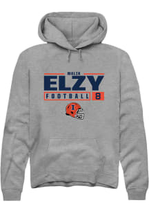 Malik Elzy Rally Mens Graphite Illinois Fighting Illini NIL Stacked Box Hooded Sweatshirt