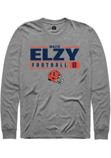 Malik Elzy Rally Mens Graphite Illinois Fighting Illini NIL Stacked Box Tee