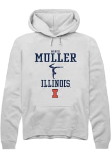 Mareli Muller Rally Mens White Illinois Fighting Illini NIL Sport Icon Hooded Sweatshirt