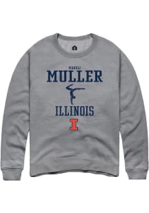 Mareli Muller Rally Mens Graphite Illinois Fighting Illini NIL Sport Icon Crew Sweatshirt