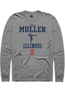 Mareli Muller Rally Mens Graphite Illinois Fighting Illini NIL Sport Icon Tee