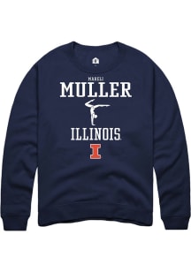 Mareli Muller Rally Mens Navy Blue Illinois Fighting Illini NIL Sport Icon Crew Sweatshirt