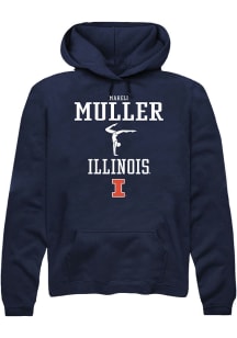 Mareli Muller Rally Mens Navy Blue Illinois Fighting Illini NIL Sport Icon Hooded Sweatshirt