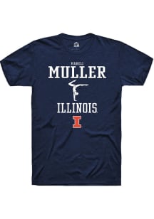 Mareli Muller Navy Blue Illinois Fighting Illini NIL Sport Icon Short Sleeve T Shirt