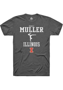 Mareli Muller Dark Grey Illinois Fighting Illini NIL Sport Icon Short Sleeve T Shirt