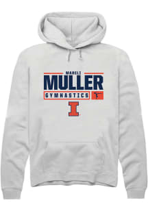 Mareli Muller Rally Mens White Illinois Fighting Illini NIL Stacked Box Hooded Sweatshirt