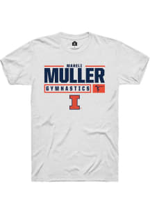 Mareli Muller White Illinois Fighting Illini NIL Stacked Box Short Sleeve T Shirt