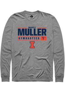 Mareli Muller Rally Mens Graphite Illinois Fighting Illini NIL Stacked Box Tee