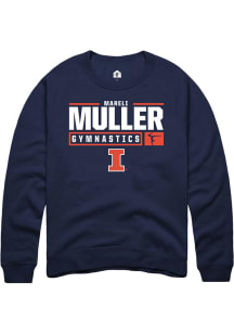 Mareli Muller Rally Mens Navy Blue Illinois Fighting Illini NIL Stacked Box Crew Sweatshirt