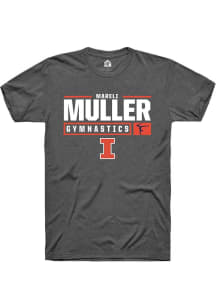 Mareli Muller Dark Grey Illinois Fighting Illini NIL Stacked Box Short Sleeve T Shirt