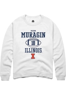 Mason Muragin Rally Mens White Illinois Fighting Illini NIL Sport Icon Crew Sweatshirt