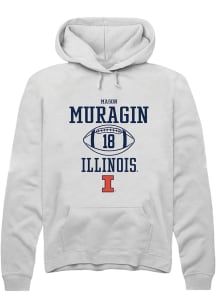 Mason Muragin Rally Mens White Illinois Fighting Illini NIL Sport Icon Hooded Sweatshirt