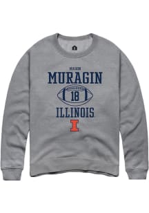 Mason Muragin Rally Mens Graphite Illinois Fighting Illini NIL Sport Icon Crew Sweatshirt