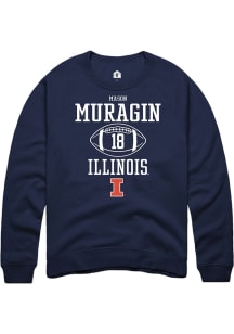 Mason Muragin Rally Mens Navy Blue Illinois Fighting Illini NIL Sport Icon Crew Sweatshirt