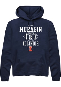 Mason Muragin Rally Mens Navy Blue Illinois Fighting Illini NIL Sport Icon Hooded Sweatshirt