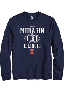 Mason Muragin Rally Mens Navy Blue Illinois Fighting Illini NIL Sport Icon Tee