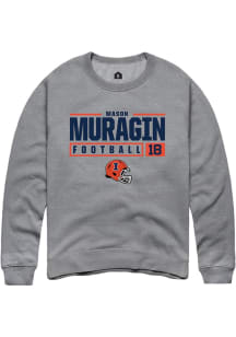 Mason Muragin Rally Mens Graphite Illinois Fighting Illini NIL Stacked Box Crew Sweatshirt