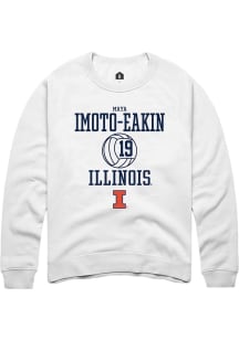 Maya Imoto-Eakin Rally Mens White Illinois Fighting Illini NIL Sport Icon Crew Sweatshirt