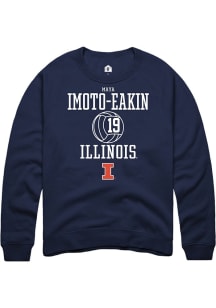 Maya Imoto-Eakin Rally Mens Navy Blue Illinois Fighting Illini NIL Sport Icon Crew Sweatshirt