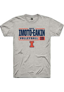 Maya Imoto-Eakin Ash Illinois Fighting Illini NIL Stacked Box Short Sleeve T Shirt