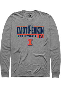 Maya Imoto-Eakin Rally Mens Graphite Illinois Fighting Illini NIL Stacked Box Tee