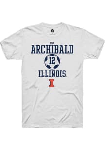 Mya Archibald White Illinois Fighting Illini NIL Sport Icon Short Sleeve T Shirt