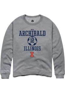 Mya Archibald Rally Mens Graphite Illinois Fighting Illini NIL Sport Icon Crew Sweatshirt