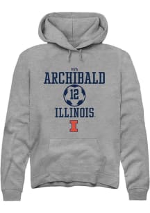 Mya Archibald Rally Mens Graphite Illinois Fighting Illini NIL Sport Icon Hooded Sweatshirt