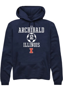 Mya Archibald Rally Mens Navy Blue Illinois Fighting Illini NIL Sport Icon Hooded Sweatshirt