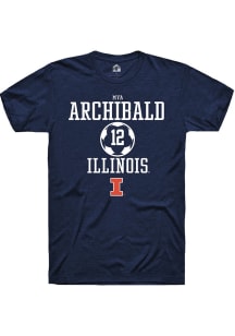 Mya Archibald Navy Blue Illinois Fighting Illini NIL Sport Icon Short Sleeve T Shirt