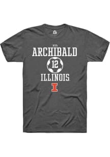 Mya Archibald Dark Grey Illinois Fighting Illini NIL Sport Icon Short Sleeve T Shirt