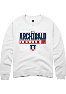 Mya Archibald Rally Mens White Illinois Fighting Illini NIL Stacked Box Crew Sweatshirt