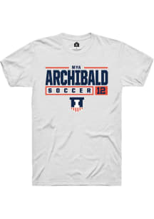 Mya Archibald White Illinois Fighting Illini NIL Stacked Box Short Sleeve T Shirt