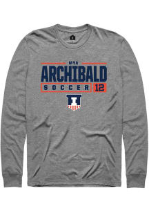 Mya Archibald Rally Mens Graphite Illinois Fighting Illini NIL Stacked Box Tee