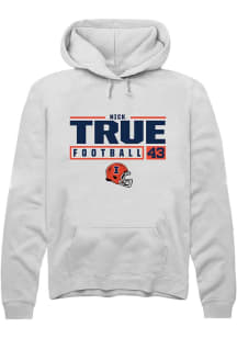 Nick True Rally Mens White Illinois Fighting Illini NIL Stacked Box Hooded Sweatshirt