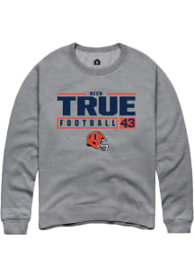 Nick True Rally Mens Graphite Illinois Fighting Illini NIL Stacked Box Crew Sweatshirt