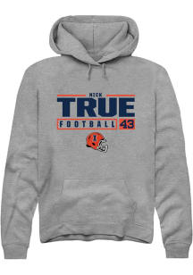 Nick True Rally Mens Graphite Illinois Fighting Illini NIL Stacked Box Hooded Sweatshirt