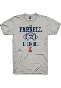 Patrick Farrell  Illinois Fighting Illini Ash Rally NIL Sport Icon Short Sleeve T Shirt
