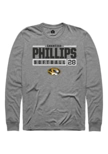 Chantice Phillips  Missouri Tigers Grey Rally NIL Stacked Box Long Sleeve T Shirt