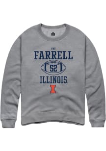 Patrick Farrell  Rally Illinois Fighting Illini Mens Grey NIL Sport Icon Long Sleeve Crew Sweats..