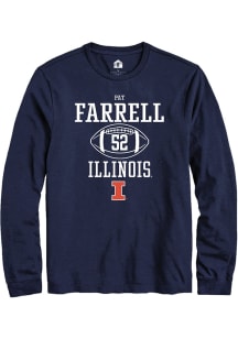 Patrick Farrell Rally Mens Navy Blue Illinois Fighting Illini NIL Sport Icon Tee