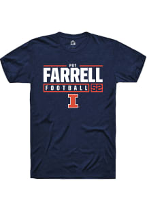 Patrick Farrell  Illinois Fighting Illini Navy Blue Rally NIL Stacked Box Short Sleeve T Shirt