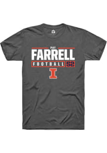 Patrick Farrell  Illinois Fighting Illini Dark Grey Rally NIL Stacked Box Short Sleeve T Shirt